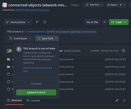 Synchronizing your repo fork when instructions update.